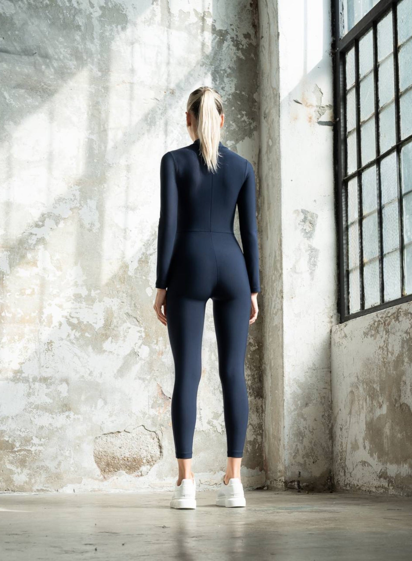 Rhea - Long Sleeves Jumpsuit - Navy Blue
